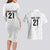 New Zealand Rangatira Custom Couples Matching Long Sleeve Bodycon Dress and Hawaiian Shirt All White Niho Taniwha Maori Tribal