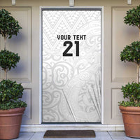 New Zealand Rangatira Custom Door Cover All White Niho Taniwha Maori Tribal LT9 White - Polynesian Pride