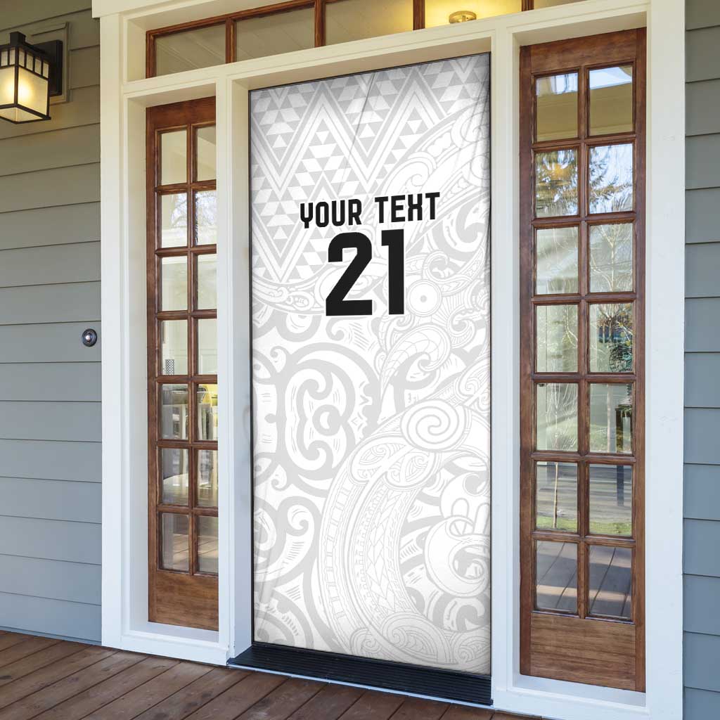 New Zealand Rangatira Custom Door Cover All White Niho Taniwha Maori Tribal LT9 - Polynesian Pride
