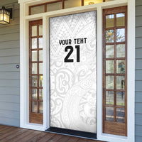 New Zealand Rangatira Custom Door Cover All White Niho Taniwha Maori Tribal LT9 - Polynesian Pride