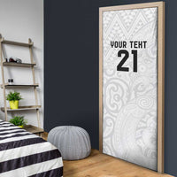 New Zealand Rangatira Custom Door Cover All White Niho Taniwha Maori Tribal LT9 - Polynesian Pride