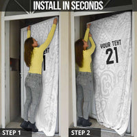 New Zealand Rangatira Custom Door Cover All White Niho Taniwha Maori Tribal LT9 - Polynesian Pride