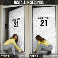 New Zealand Rangatira Custom Door Cover All White Niho Taniwha Maori Tribal LT9 - Polynesian Pride