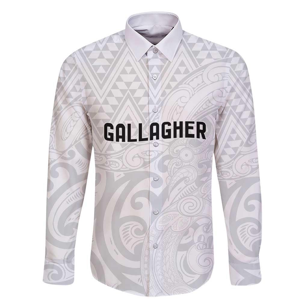 New Zealand Rangatira Custom Family Matching Short Sleeve Bodycon Dress and Hawaiian Shirt All White Niho Taniwha Maori Tribal