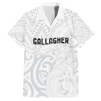 New Zealand Rangatira Custom Family Matching Summer Maxi Dress and Hawaiian Shirt All White Niho Taniwha Maori Tribal LT9 Dad's Shirt - Short Sleeve White - Polynesian Pride