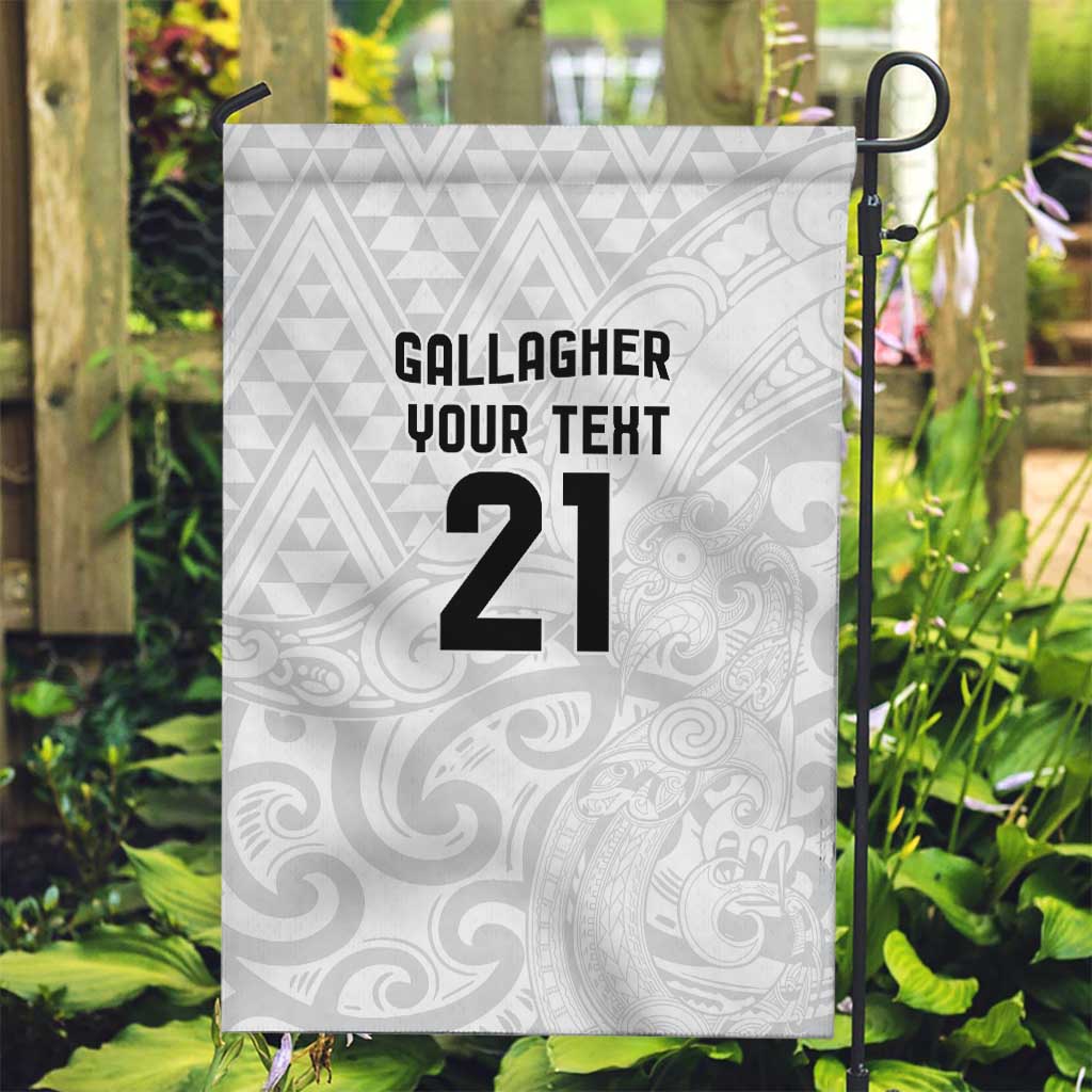 New Zealand Rangatira Custom Garden Flag All White Niho Taniwha Maori Tribal LT9 Garden Flag White - Polynesian Pride
