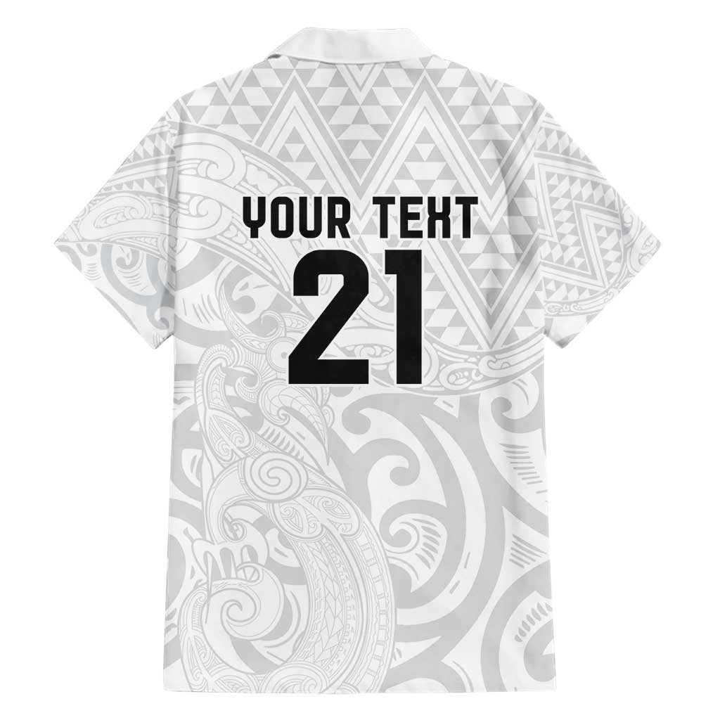 New Zealand Rangatira Custom Hawaiian Shirt All White Niho Taniwha Maori Tribal LT9 - Polynesian Pride