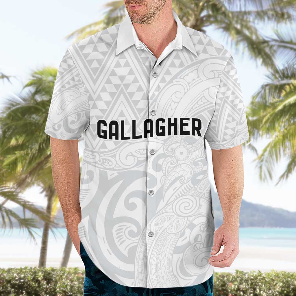 New Zealand Rangatira Custom Hawaiian Shirt All White Niho Taniwha Maori Tribal LT9 - Polynesian Pride