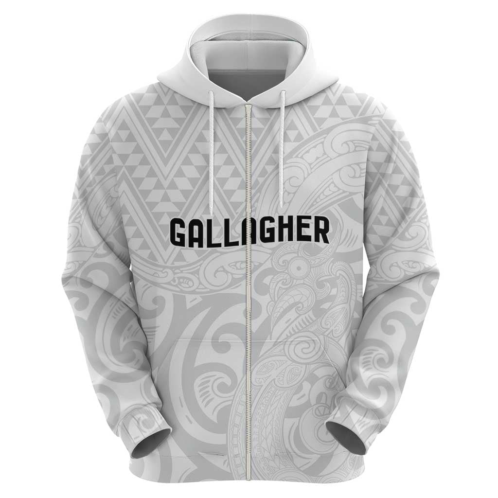 New Zealand Rangatira Custom Hoodie All White Niho Taniwha Maori Tribal LT9 - Polynesian Pride