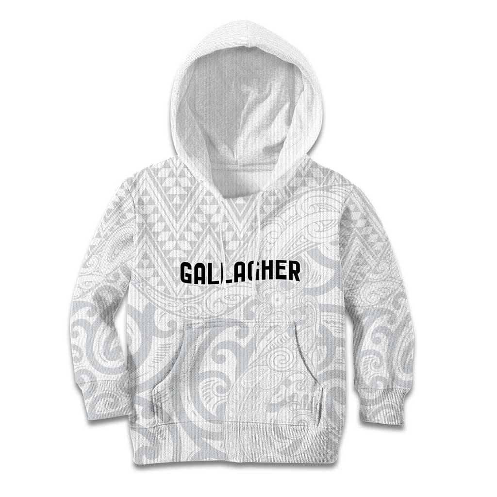 New Zealand Rangatira Custom Kid Hoodie All White Niho Taniwha Maori Tribal LT9 Hoodie White - Polynesian Pride