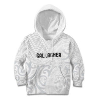 New Zealand Rangatira Custom Kid Hoodie All White Niho Taniwha Maori Tribal LT9 Hoodie White - Polynesian Pride