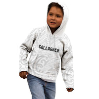New Zealand Rangatira Custom Kid Hoodie All White Niho Taniwha Maori Tribal LT9 - Polynesian Pride