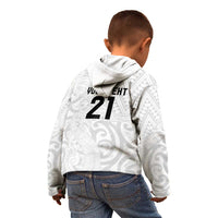 New Zealand Rangatira Custom Kid Hoodie All White Niho Taniwha Maori Tribal LT9 - Polynesian Pride