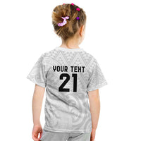 New Zealand Rangatira Custom Kid T Shirt All White Niho Taniwha Maori Tribal LT9 - Polynesian Pride