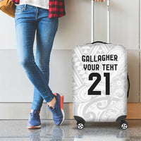 New Zealand Rangatira Custom Luggage Cover All White Niho Taniwha Maori Tribal LT9 - Polynesian Pride