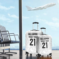 New Zealand Rangatira Custom Luggage Cover All White Niho Taniwha Maori Tribal LT9 - Polynesian Pride