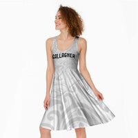 New Zealand Rangatira Custom Midi Dress All White Niho Taniwha Maori Tribal LT9 - Polynesian Pride