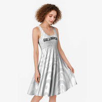 New Zealand Rangatira Custom Midi Dress All White Niho Taniwha Maori Tribal LT9 - Polynesian Pride