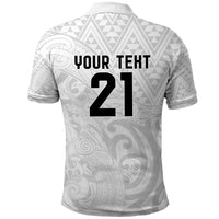 New Zealand Rangatira Custom Polo Shirt All White Niho Taniwha Maori Tribal LT9 - Polynesian Pride
