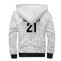 New Zealand Rangatira Custom Sherpa Hoodie All White Niho Taniwha Maori Tribal LT9 - Polynesian Pride