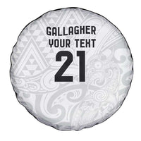New Zealand Rangatira Custom Spare Tire Cover All White Niho Taniwha Maori Tribal LT9 - Polynesian Pride