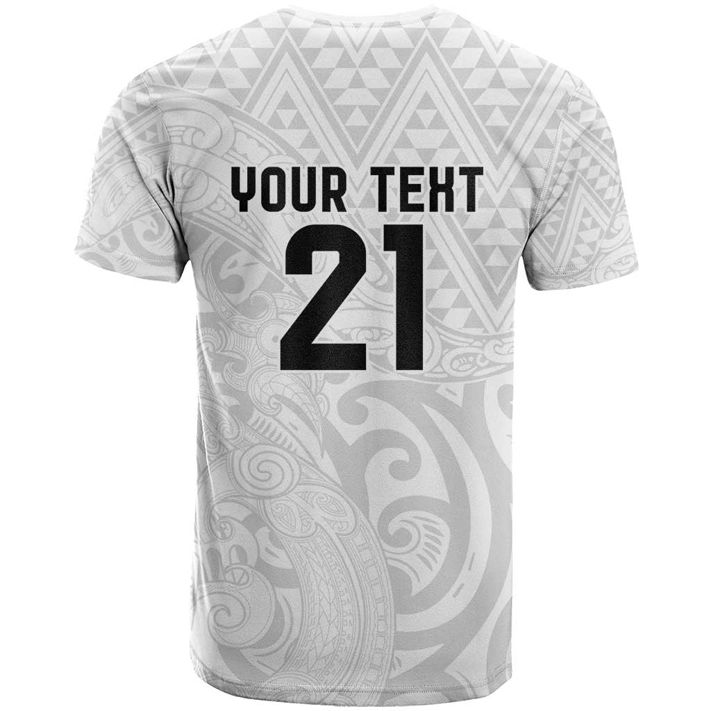 New Zealand Rangatira Custom T Shirt All White Niho Taniwha Maori Tribal LT9 - Polynesian Pride