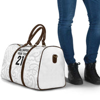 New Zealand Rangatira Custom Travel Bag All White Niho Taniwha Maori Tribal LT9 - Polynesian Pride