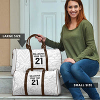 New Zealand Rangatira Custom Travel Bag All White Niho Taniwha Maori Tribal LT9 - Polynesian Pride
