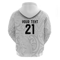New Zealand Rangatira Custom Zip Hoodie All White Niho Taniwha Maori Tribal LT9 - Polynesian Pride