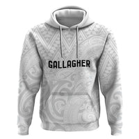 New Zealand Rangatira Custom Zip Hoodie All White Niho Taniwha Maori Tribal LT9 Pullover Hoodie White - Polynesian Pride