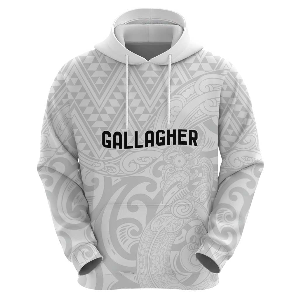 New Zealand Rangatira Custom Zip Hoodie All White Niho Taniwha Maori Tribal LT9 - Polynesian Pride