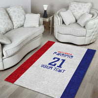 New Zealand Rugby Pacific Personalised Area Rug Maori Style Tribal Tapa Pattern
