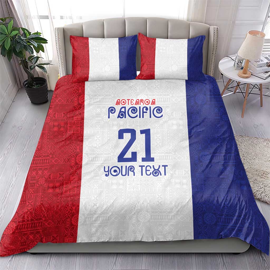 New Zealand Rugby Pacific Personalised Bedding Set Maori Style Tribal Tapa Pattern