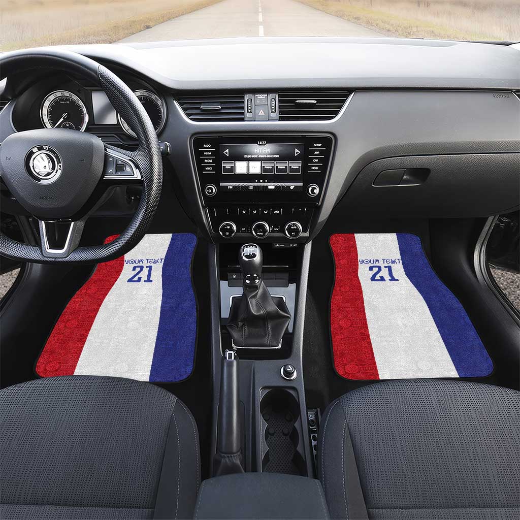 New Zealand Rugby Pacific Personalised Car Mats Maori Style Tribal Tapa Pattern