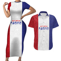 New Zealand Rugby Pacific Personalised Couples Matching Short Sleeve Bodycon Dress and Hawaiian Shirt Maori Style Tribal Tapa Pattern LT9 White - Polynesian Pride