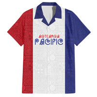 New Zealand Rugby Pacific Personalised Family Matching Off The Shoulder Long Sleeve Dress and Hawaiian Shirt Maori Style Tribal Tapa Pattern LT9 Dad's Shirt - Short Sleeve White - Polynesian Pride