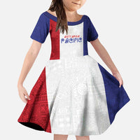 New Zealand Rugby Pacific Personalised Family Matching Off Shoulder Maxi Dress and Hawaiian Shirt Maori Style Tribal Tapa Pattern LT9 Daughter's Dress White - Polynesian Pride