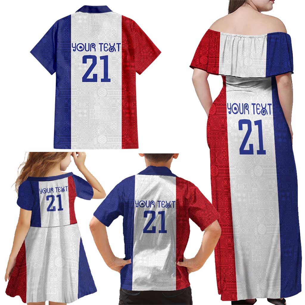New Zealand Rugby Pacific Personalised Family Matching Off Shoulder Maxi Dress and Hawaiian Shirt Maori Style Tribal Tapa Pattern LT9 - Polynesian Pride