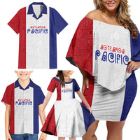 New Zealand Rugby Pacific Personalised Family Matching Off Shoulder Short Dress and Hawaiian Shirt Maori Style Tribal Tapa Pattern LT9 - Polynesian Pride