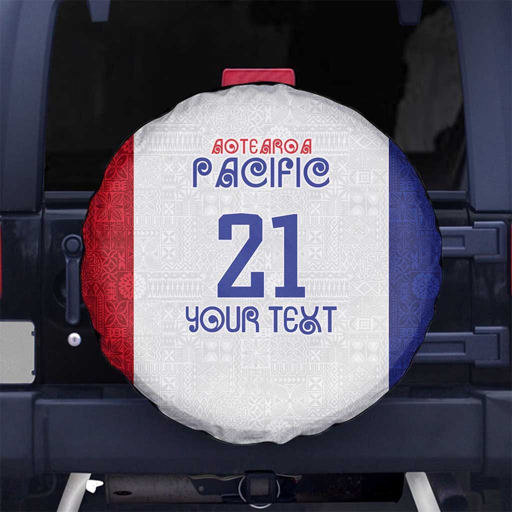 New Zealand Rugby Pacific Personalised Spare Tire Cover Maori Style Tribal Tapa Pattern