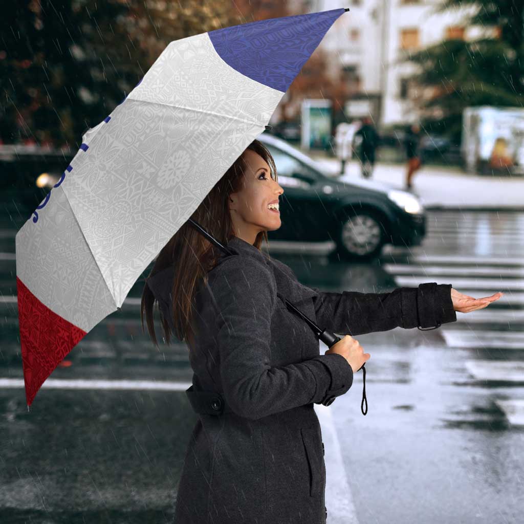New Zealand Rugby Pacific Personalised Umbrella Maori Style Tribal Tapa Pattern - Polynesian Pride