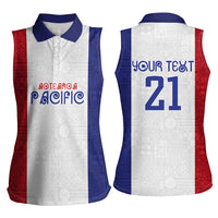 New Zealand Rugby Pacific Personalised Women Sleeveless Polo Shirt Maori Style Tribal Tapa Pattern LT9 - Polynesian Pride