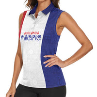 New Zealand Rugby Pacific Personalised Women Sleeveless Polo Shirt Maori Style Tribal Tapa Pattern LT9 - Polynesian Pride