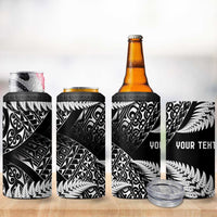 New Zealand Rugby Pacific Personalised 4 in 1 Can Cooler Tumbler All Black Maori Pasifika Fern Pattern LT9 - Polynesian Pride