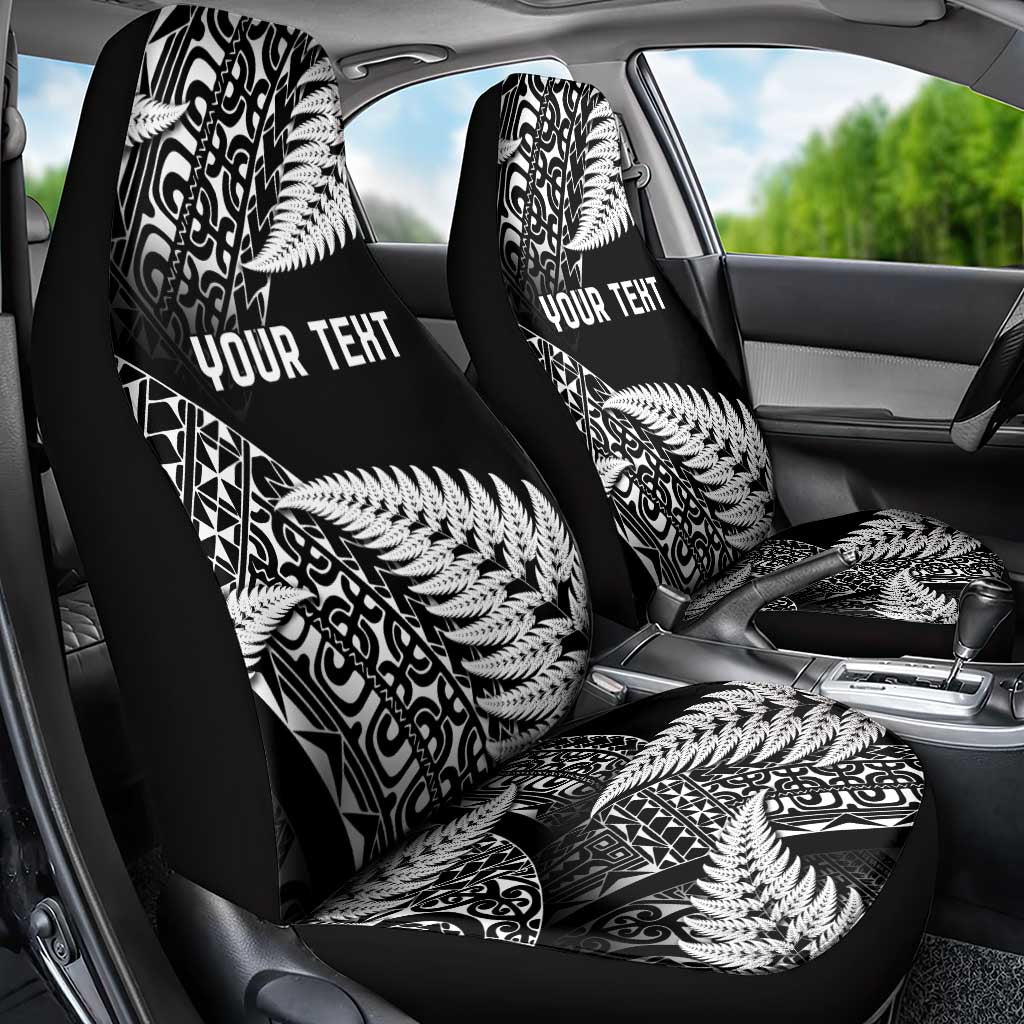 New Zealand Rugby Pacific Personalised Car Seat Cover All Black Maori Pasifika Fern Pattern LT9 - Polynesian Pride
