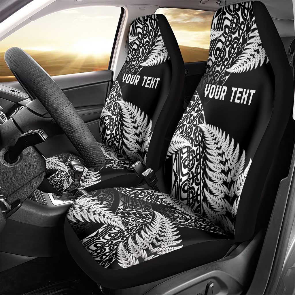 New Zealand Rugby Pacific Personalised Car Seat Cover All Black Maori Pasifika Fern Pattern LT9 - Polynesian Pride
