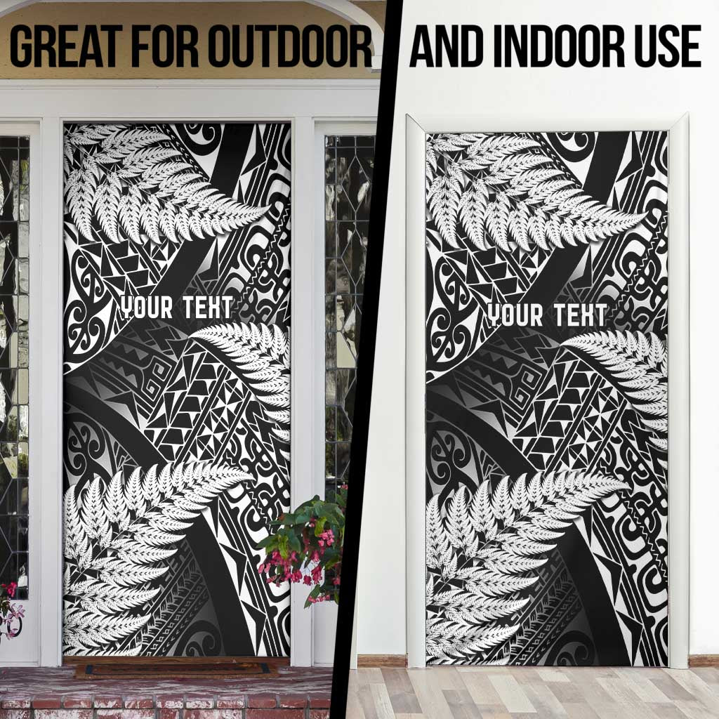New Zealand Rugby Pacific Personalised Door Cover All Black Maori Pasifika Fern Pattern LT9 - Polynesian Pride