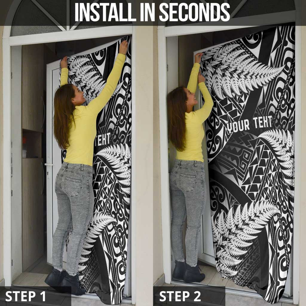 New Zealand Rugby Pacific Personalised Door Cover All Black Maori Pasifika Fern Pattern LT9 - Polynesian Pride