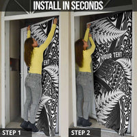 New Zealand Rugby Pacific Personalised Door Cover All Black Maori Pasifika Fern Pattern LT9 - Polynesian Pride