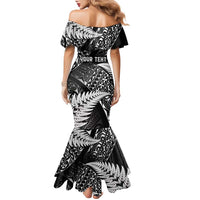 New Zealand Rugby Pacific Personalised Family Matching Mermaid Dress and Hawaiian Shirt All Black Maori Pasifika Fern Pattern LT9 - Polynesian Pride